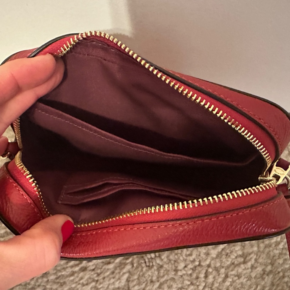 Red Leather Coach Side Bag - Picture 9 of 14